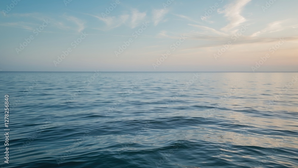 Obraz premium Serene Ocean Waves Under a Clear Sky Ideal for Text Overlay and Promotional Use