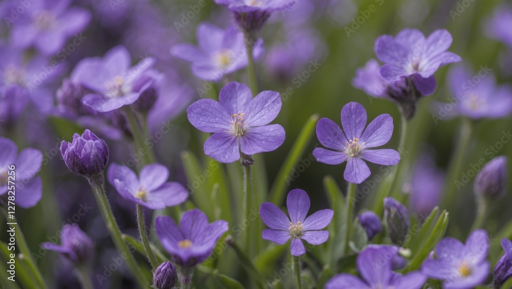 Delicate clusters of small purple summer flowers blooming in a vibrant garden setting showcasing nature's beauty and tranquility. Delicate clusters of small purple summer flowers blooming in a vibrant garden setting showcasing nature's beauty and tranquility.