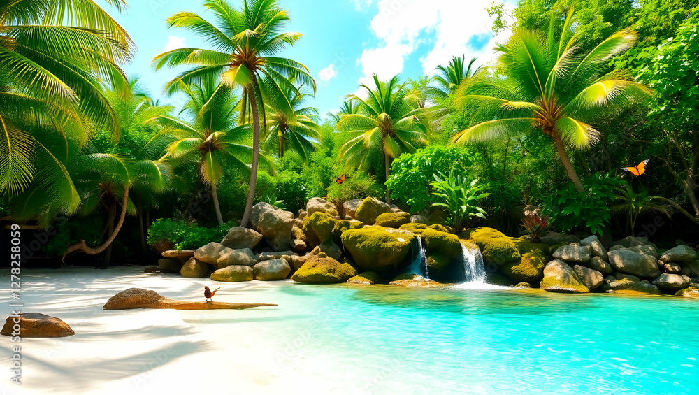 Fototapeta premium swimming pool in tropical resort