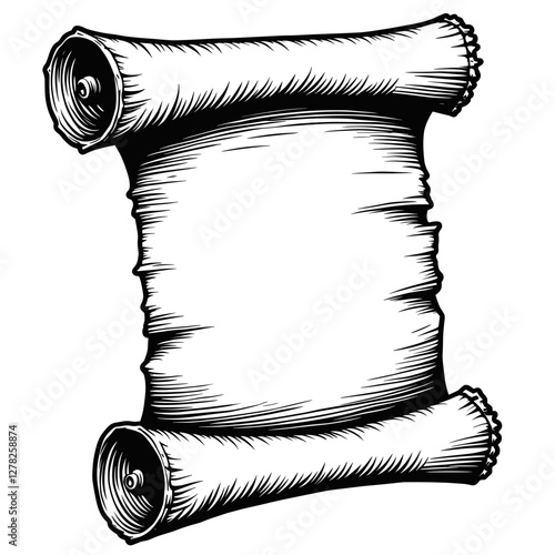 Old scroll illustration with creases, historical significance