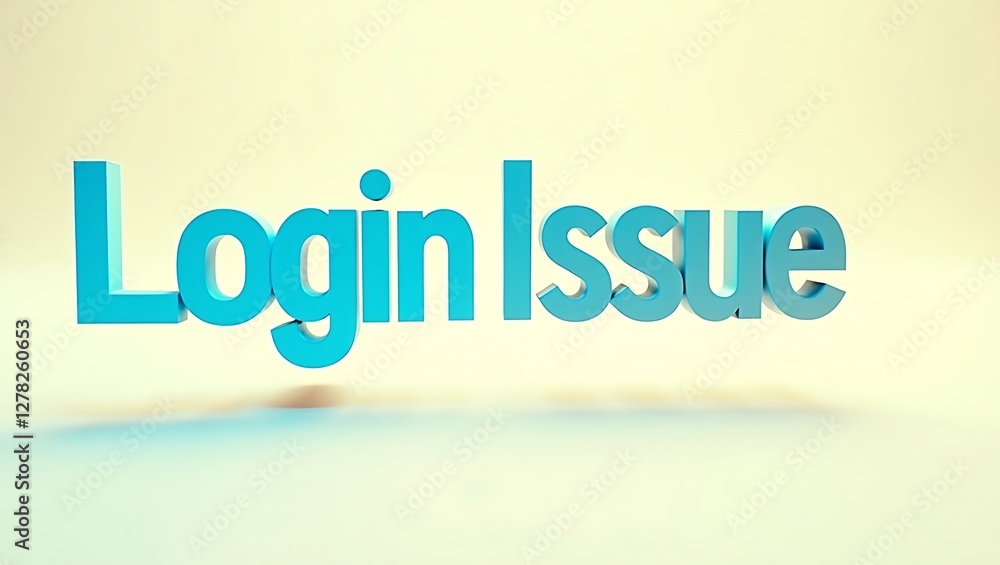 Typography conveying a login issue with a soft background in an inviting setting Typography conveying a login issue with a soft background in an inviting setting