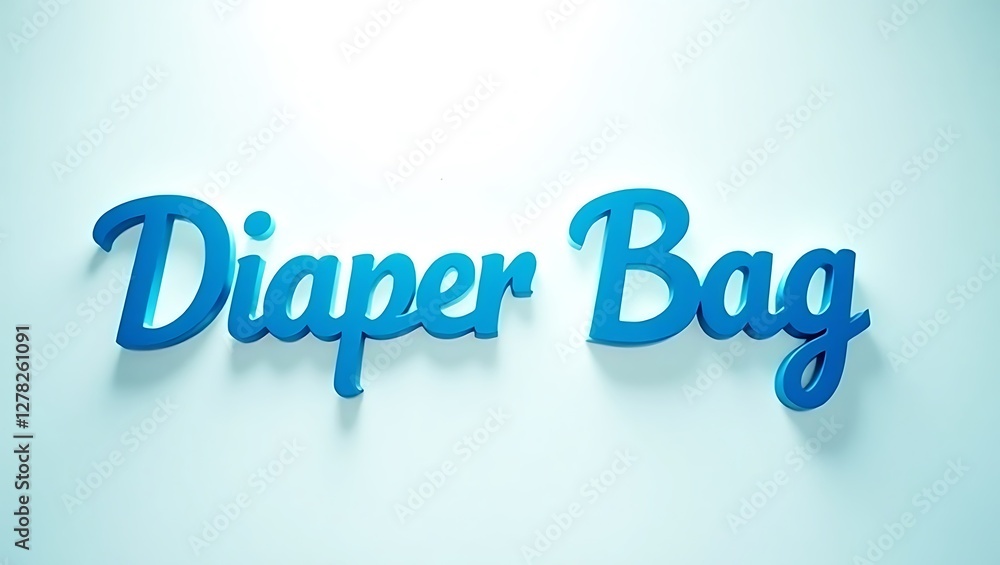 Fototapeta premium Colorful typography of the words Diaper Bag displayed against a white background