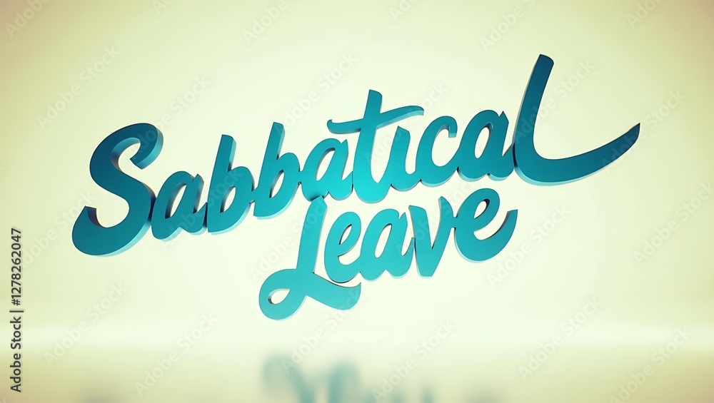 Naklejka premium Sabbatical leave lettering showcased in a minimalist setting with a soft color palette