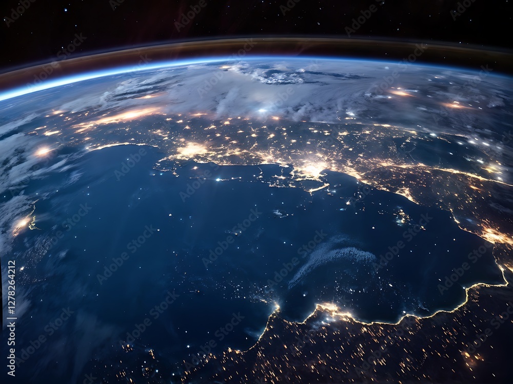 Obraz premium Earth at Night from Space