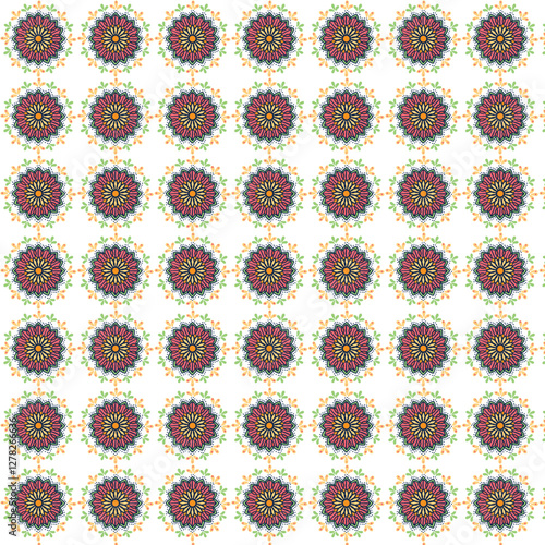 vector seamless pattern with flowers