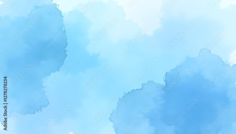 Beautiful Blue Watercolor Background with Soft Brush Strokes and Fluid Texture Beautiful Blue Watercolor Background with Soft Brush Strokes and Fluid Texture