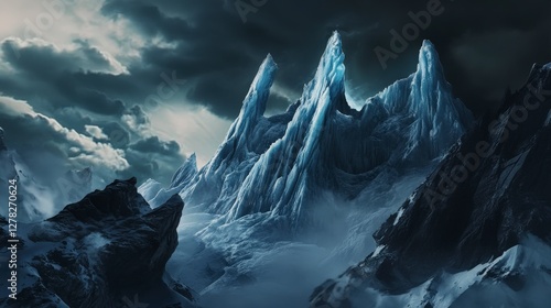 Awe-inspiring Frozen Peaks in a Majestic Winter Landscape