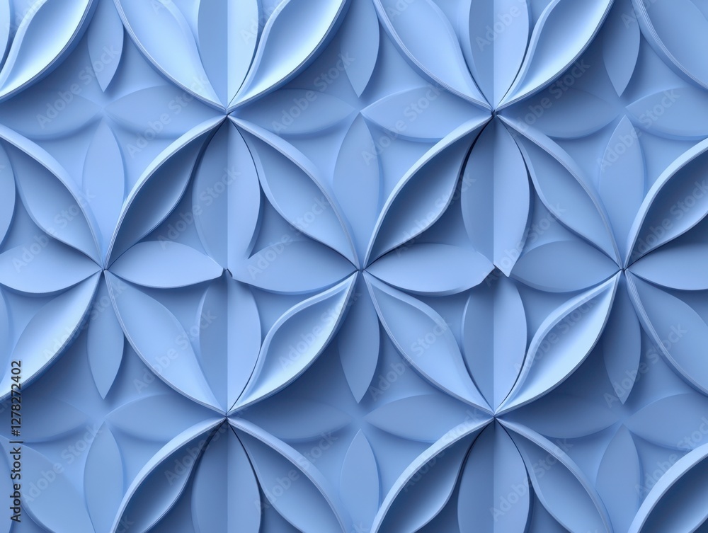 Serene blue floral pattern with geometric precision creating a calming symmetrical background for design projects and artistic endeavors Serene blue floral pattern with geometric precision creating a calming symmetrical background for design projects and artistic endeavors