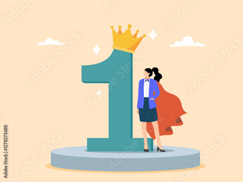 The achievement of the first place winner or the celebration of receiving an award