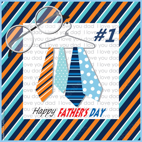 Happy father's day with necktie and glasses