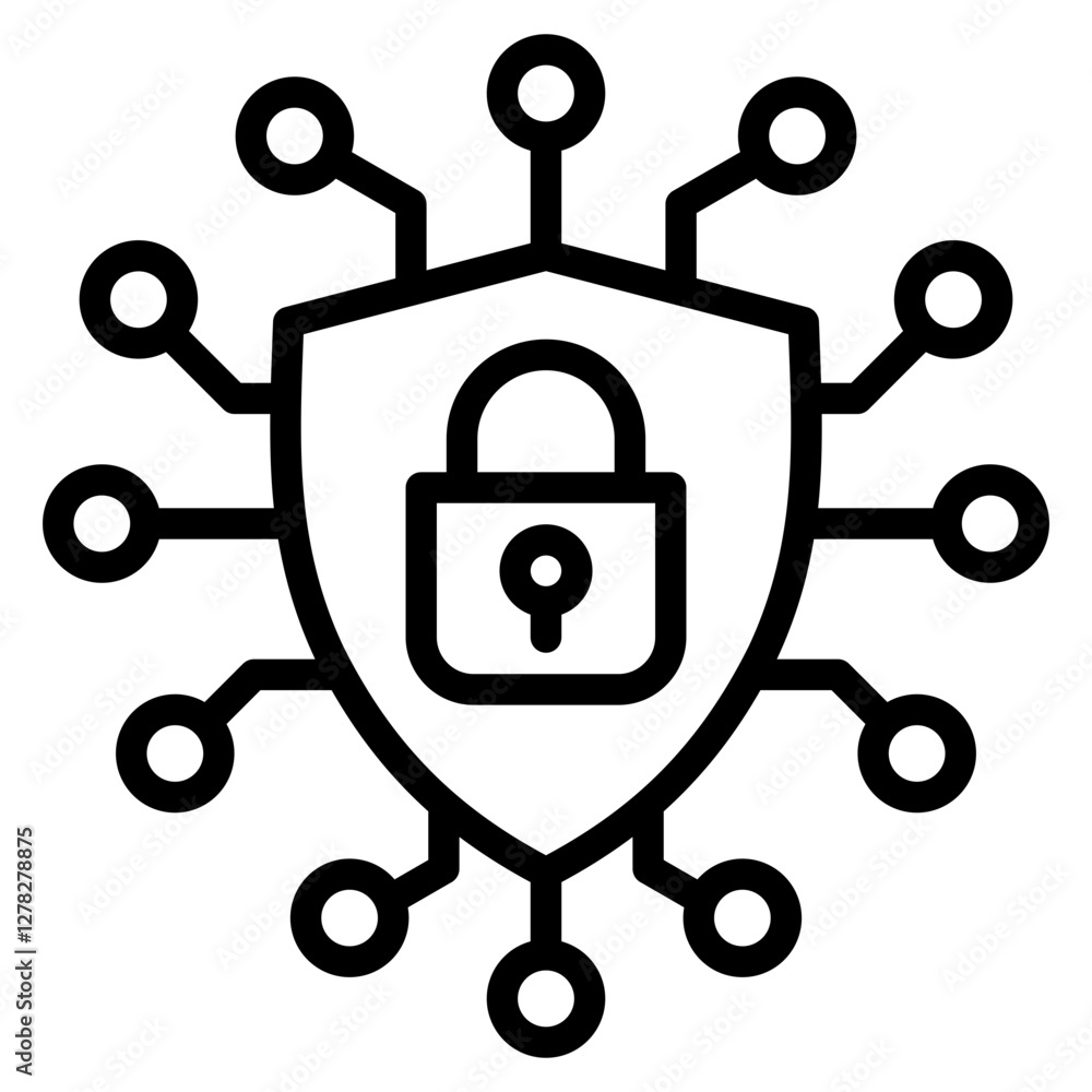 Cybersecurity Lock Icon Element For Design Cybersecurity Lock Icon Element For Design
