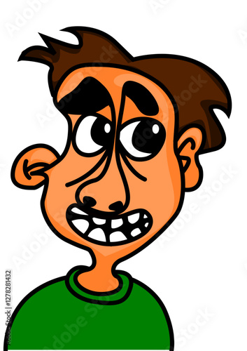 Dibujo color de un hombre joven