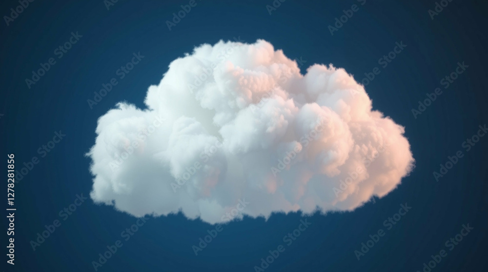 Naklejka premium Dreamy cloudscape against a dark blue expanse evoking serene moments
