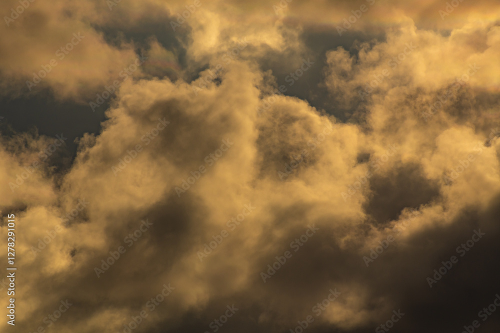 Fototapeta premium Amazing colorful clouds in sunset or sunrise sky over sea nature landscape background