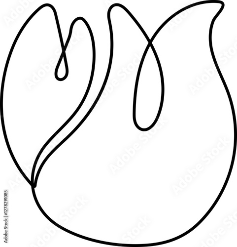 Lily Flower Outline Vector, Flower Icon