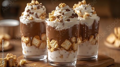 Wallpaper Mural Warm Culinary Creations: A Closeup View of S'mores Ice Cream Desserts with Bold Nostalgic Elements Torontodigital.ca