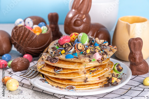 Easter eggs pancakes photo