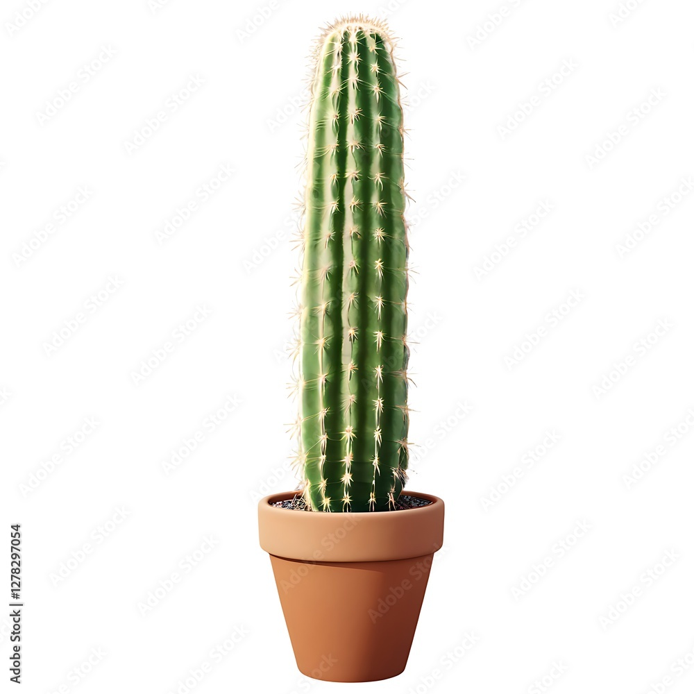 Beautiful Tall Green Cactus in a Pot, Adding a Touch of Nature and Style to Any Indoor Space Beautiful Tall Green Cactus in a Pot, Adding a Touch of Nature and Style to Any Indoor Space