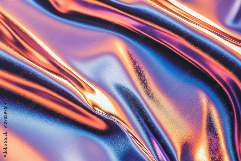 Fototapeta premium Colorful Abstract Textile with Shimmering Surface and Light Reflections