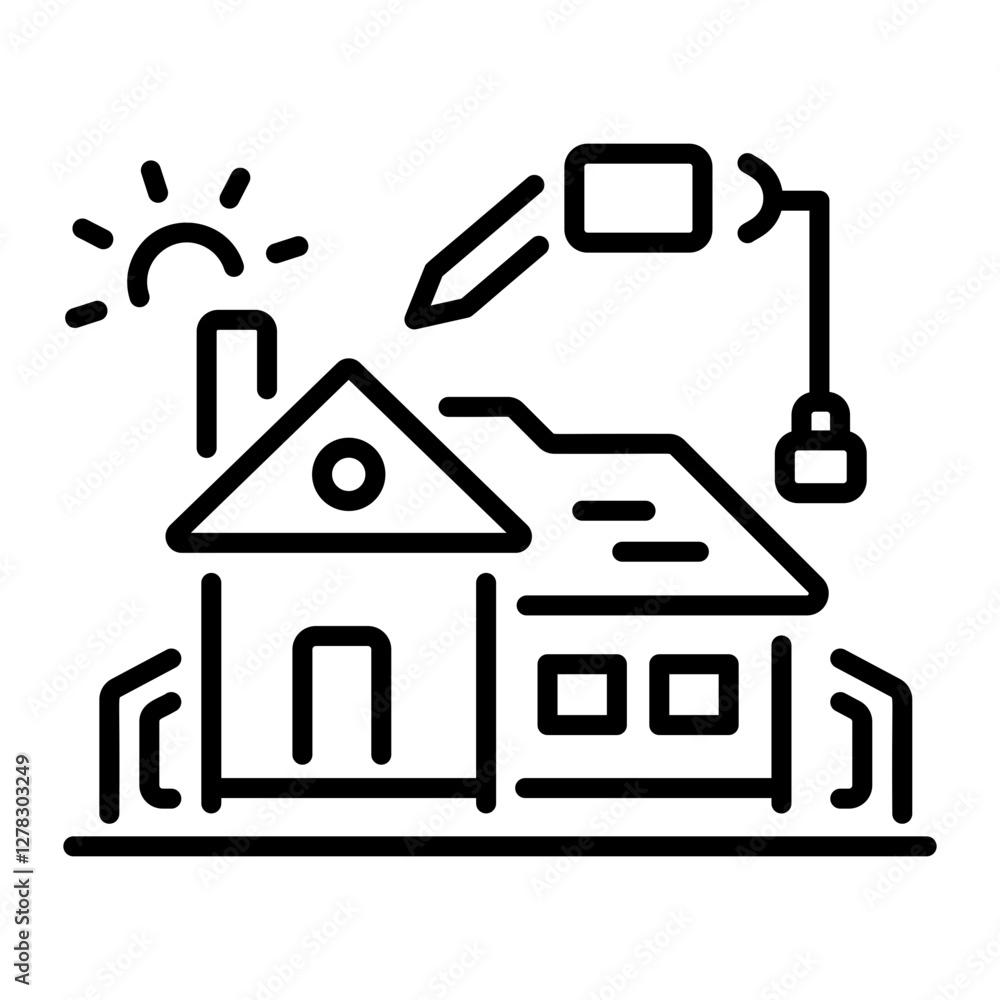 Home construction icon in line style Home construction icon in line style