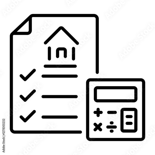 Renovation budget icon in linear style 
