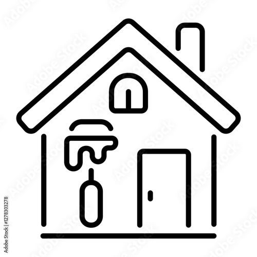 Home renovation icon in linear style 