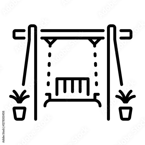 A line style icon of porch swing 