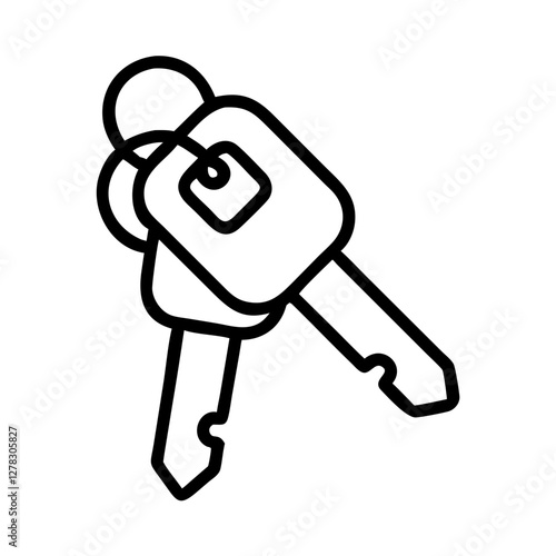 Keys Icon in Black Outline Style