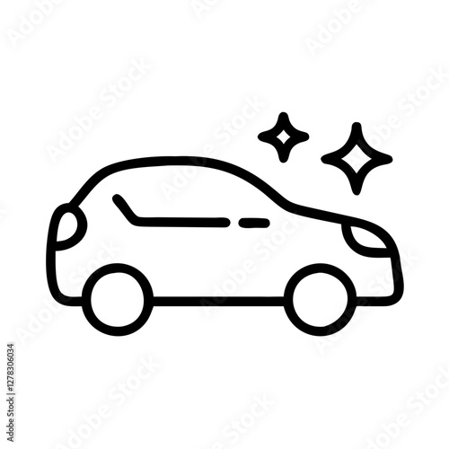 Car icon in outline style for transportation and luxury