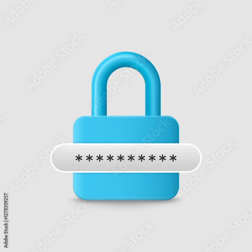 Padlock and password, vector illustration. Personal data protection and encryption, confidential information security on the Internet.