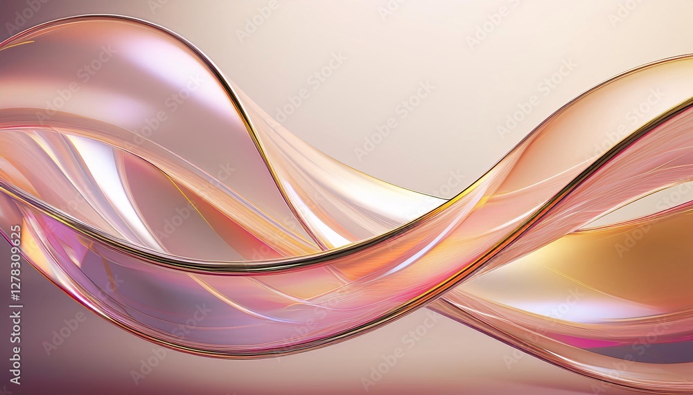 Fototapeta premium Abstract Pink Gold Swirls, Fluid Design - Fluid design