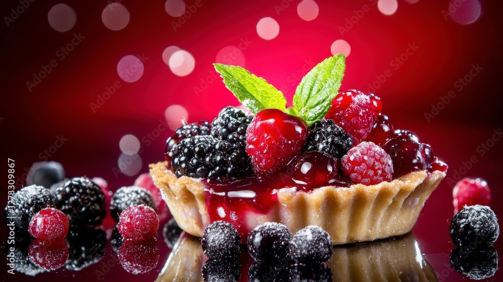 A Stunning Display of a Berry Tart with a Sweet Glaze A Stunning Display of a Berry Tart with a Sweet Glaze