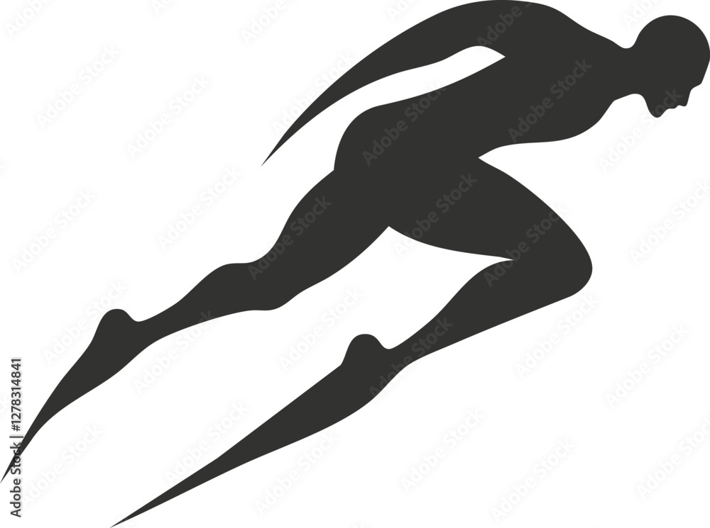 Silhouette of a runner sprinting, symbolizing speed and athleticism. Silhouette of a runner sprinting, symbolizing speed and athleticism.
