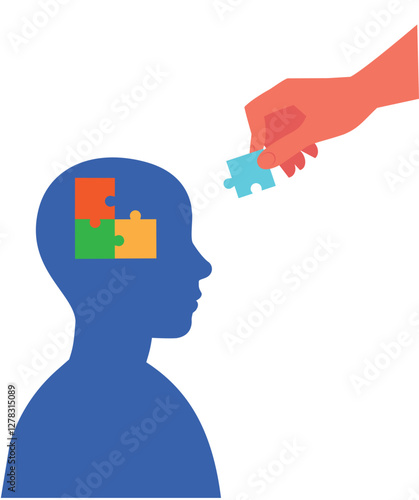 The concept of psychological help and support stock illustration
