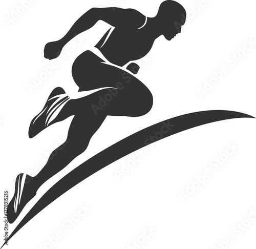 Silhouette of a runner in motion illustrating speed and athleticism.