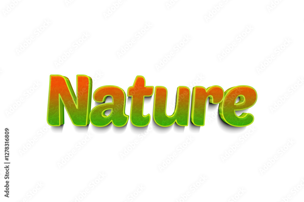 Nature transparent 3d text style Nature transparent 3d text style
