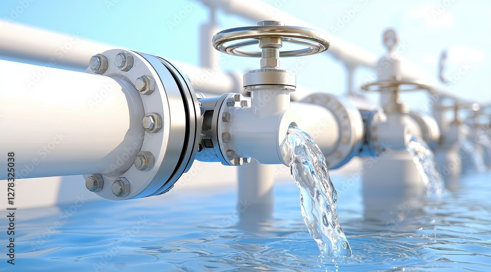 Obraz premium Pipeline Water Flowing