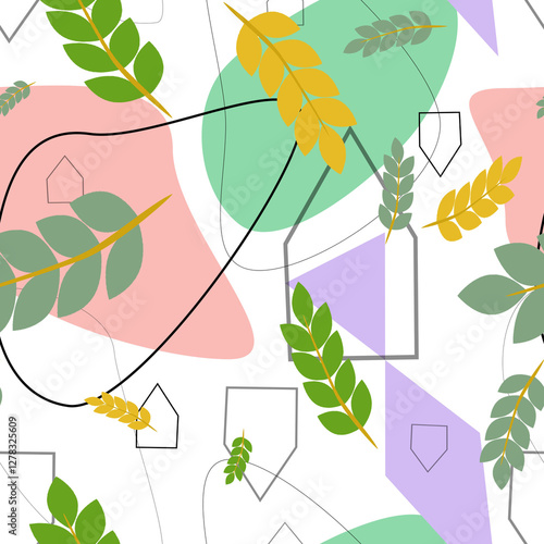 seamless pattern with leaves