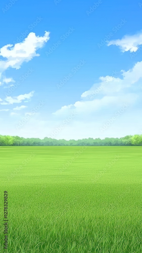 Fototapeta premium Sunny field landscape, tranquil scene, perfect for background use