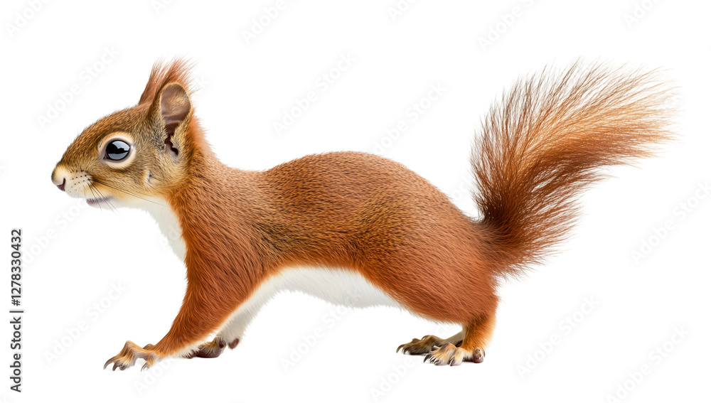 a red squirrel standing isolated on a transparent background a red squirrel standing isolated on a transparent background
