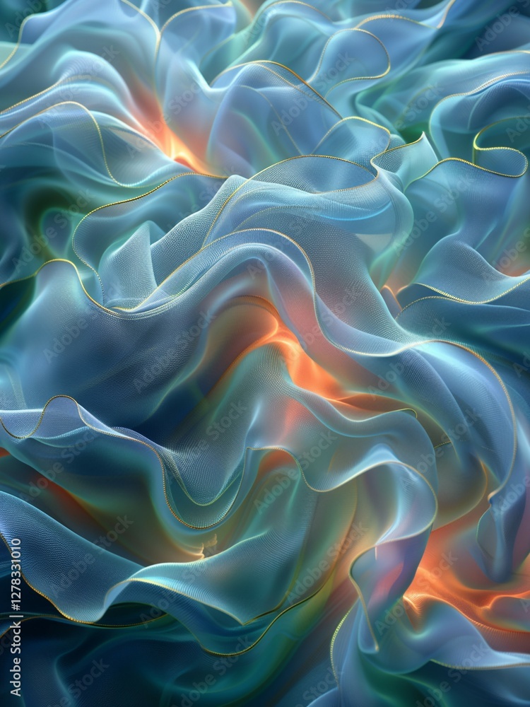 Obraz premium Минималистичные абстрактные волны в гладком дизайне, фоновая текстура для поздравительных открыток, приглашений на вечеринки, упаковки, дизайна поверхности.