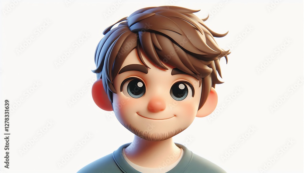 3D illustration of smiling people close up portraits set on white background. 3D illustration of smiling people close up portraits set on white background.