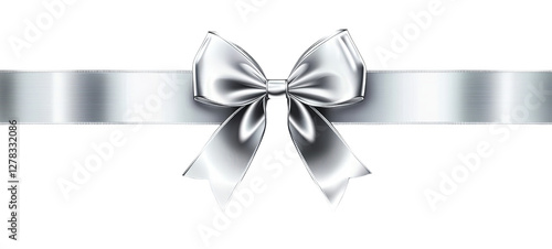 Wallpaper Mural White ribbon and bow on transparent background. PNF format. Torontodigital.ca