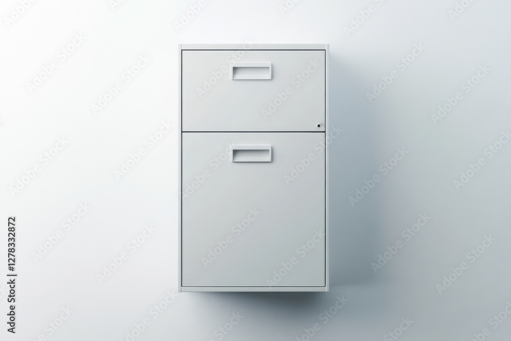 Medical filing cabinet on white background, organized healthcare records management Medical filing cabinet on white background, organized healthcare records management