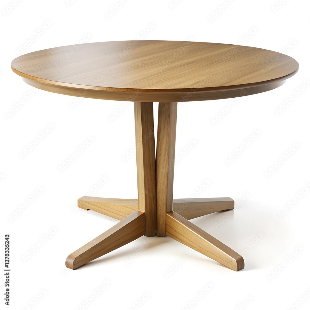 Empty beautiful round wood table on white background top view
Empty beautiful round wood table on white background top view