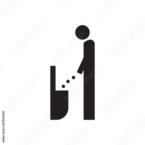 Restroom urinoir sign isolated icon graphic vector