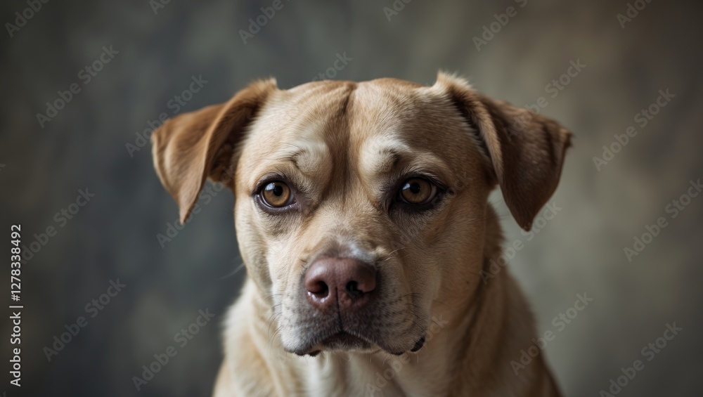 Emotionally Evocative Dog Portrait With Soft Focus Background and Ample Copy Space for Text or Design Elements Emotionally Evocative Dog Portrait With Soft Focus Background and Ample Copy Space for Text or Design Elements