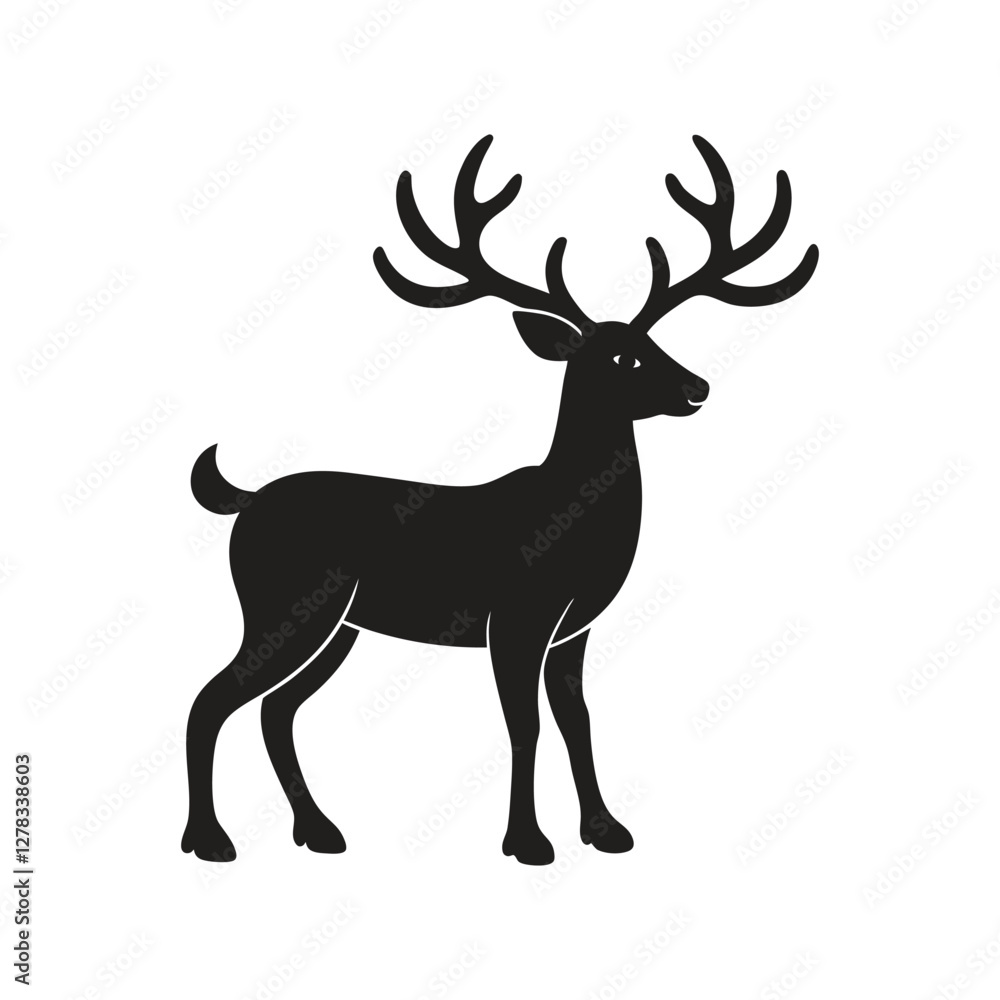 Fototapeta premium a vector silhouette of deer.