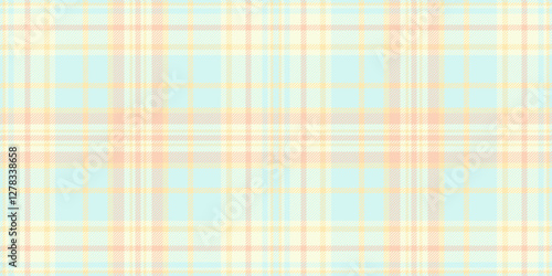 Line check textile texture, ethnic plaid vector tartan. Shabby pattern background seamless fabric in light and moccasin colors.