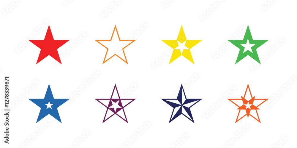 Fototapeta premium Colorful eight stars vector design.